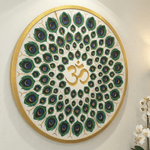 Peacock Feather OM Mandala Frame with LED Lights | Multi-Layered Wooden Spiritual Wall Decor | Premium Round Mandala Art image 2