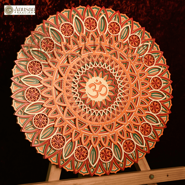 Om Mantra Multi Layered Wooden Mandala