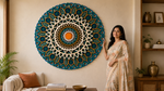 Bloom Mandala | Multilayer 3D Wooden Wall Art in Peacock Blue & Marigold image 14