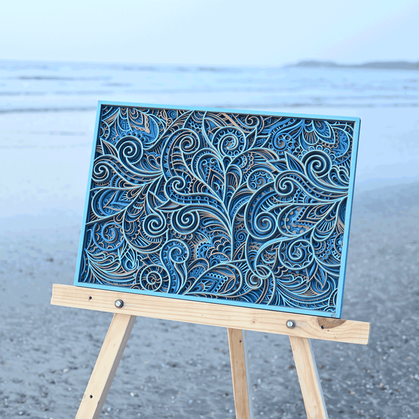 Nature’s Harmony: Handcrafted Wooden Mandala Frame