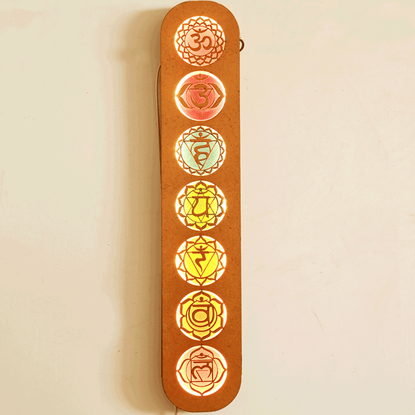 7 Chakras LED Frame: Illuminated Wall Decor for Balance and Harmony