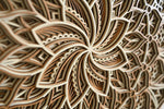 Flowered Multi Layered Wooden Mandala – 15″ x 15″ Inches image 2