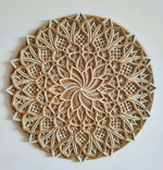 Flowered Multi Layered Wooden Mandala – 15″ x 15″ Inches image 12