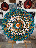 Bloom Mandala | Multilayer 3D Wooden Wall Art in Peacock Blue & Marigold image 5