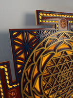 Shree Yantra LED Wall Decor Wooden Mandala Wall Art for Home & Office | Vastu Spiritual Wall Hanging with Lights image 11