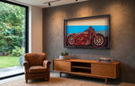Premium 3D Multi-Layered Wooden Motorcycle Frame with Warm LED Backlighting image 2