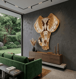 3D Layered Wooden Elephant Mandala Wall Art with LED Lights image 2