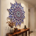 Nirvana Mandala-Handcrafted 9-Layer 3D Wooden Mandala Wall Art | Indigo & Amethyst Geometric Decor image 5