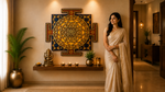 Shree Yantra LED Wall Decor Wooden Mandala Wall Art for Home & Office | Vastu Spiritual Wall Hanging with Lights image 8