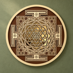 Shree Yantra Wooden Wall Art with Gold Mirror Finish image 1