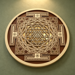 Shree Yantra Wooden Wall Art with Gold Mirror Finish image 4