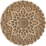 Flower Inspired Multi Layered Wooden Mandala 13.5″ x 13.5″ inches image 1