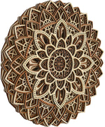 Flower Inspired Multi Layered Wooden Mandala 13.5″ x 13.5″ inches image 3