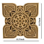 Wooden Mandala multi layred design – 11.5″ x 11.5″ inches image 2