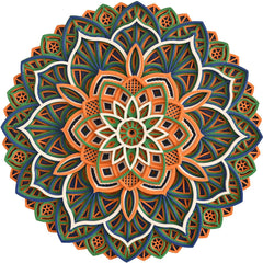 Floral Inspired Multi-Layered Wooden Mandala