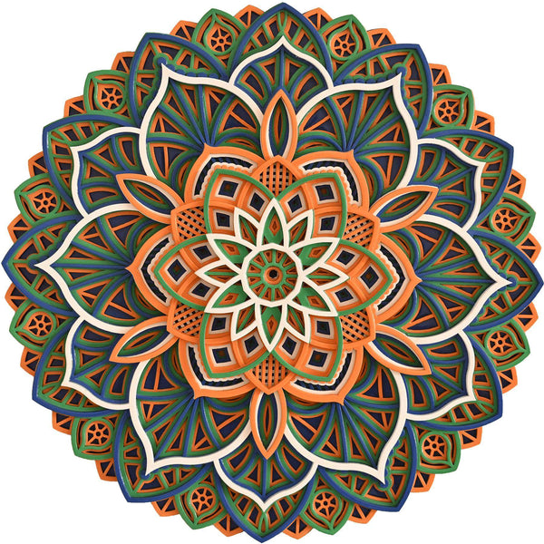 Floral Inspired Multi-Layered Wooden Mandala