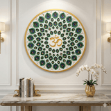 Peacock Feather OM Mandala Frame with LED Lights | Multi-Layered Wooden Spiritual Wall Decor | Premium Round Mandala Art