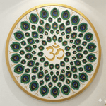 Peacock Feather OM Mandala Frame with LED Lights | Multi-Layered Wooden Spiritual Wall Decor | Premium Round Mandala Art image 3