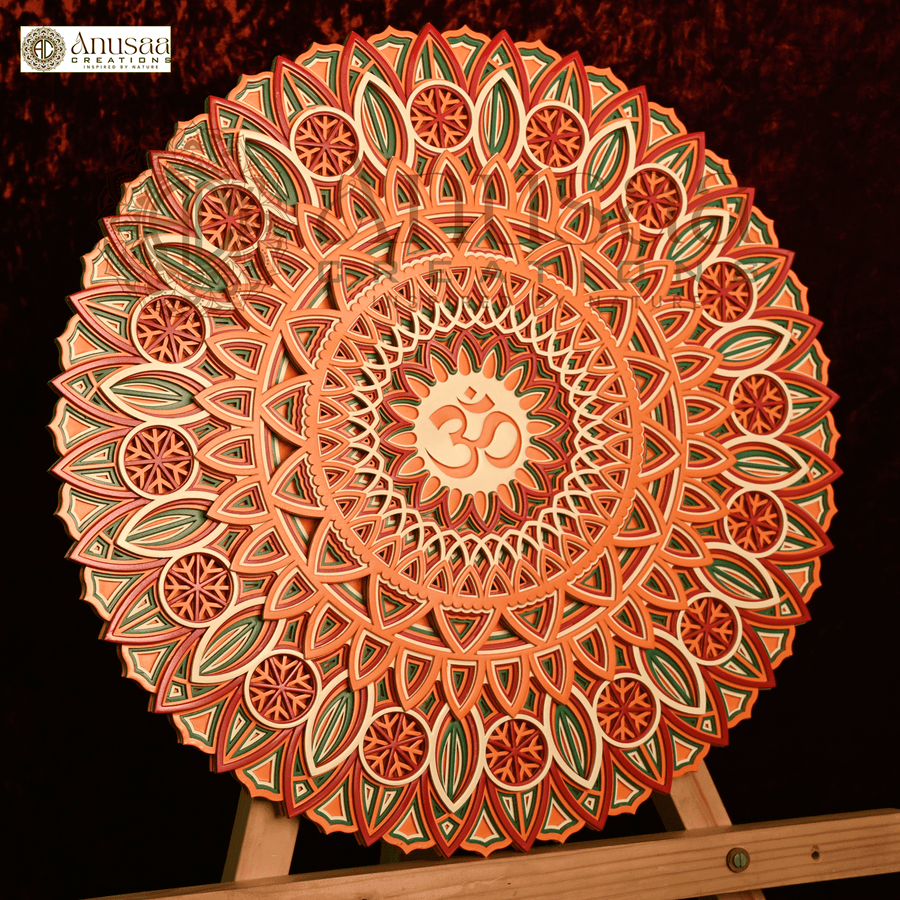 Om Mantra Multi Layered Wooden Mandala