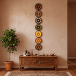 7 Chakra Multi Layered Wooden Mandala Wall Art with LED Lights | Spiritual Chakra Frame Set | 56 Inch Vertical Wall Decor image 1
