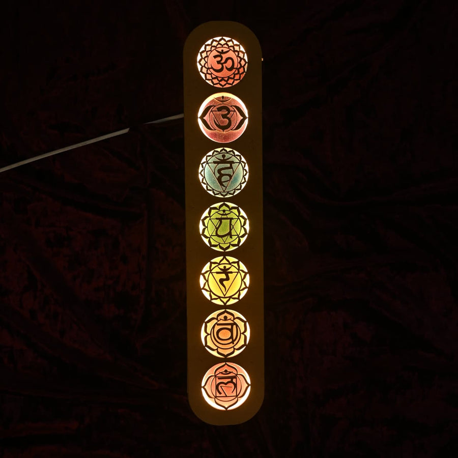 Actual photo of 7 Chakras LED Frame: Illuminated Wall Decor for Balance and Harmony