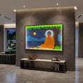 Buddha Moonlight Lake – 3D Layered Wood Wall Art with LED Backlight