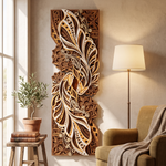 Dual Fish 3D Multi-Layered Wooden Mandala Wall Art Frame with Remote-Controlled LED Backlight image 2