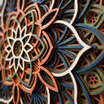 Floral Inspired Multi-Layered Wooden Mandala image 4
