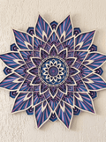 Handcrafted 9-Layer 3D Wooden Mandala Wall Art | Indigo & Amethyst Geometric Decor