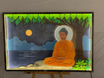 Buddha Moonlight Lake – 3D Layered Wood Wall Art with LED Backlight image 3