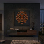 Majestic Lion 3D Multi-Layered Backlit Wooden Wall Art | Illuminated Wild Animal Relief Frame image 3