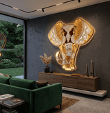 3D Layered Wooden Elephant Mandala Wall Art with LED Lights