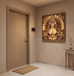 Namaste Wooden Mandala Wall Art for Home with LED backlight