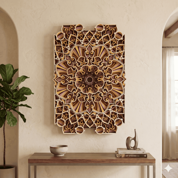 Prism Multi-Layered Wooden Mandala Wall Art Frame