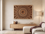 Ray of Sun 3D Mandala Wooden Wall Art with LED Light – Layered Geometric Wood Wall Decor image 2