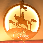 Illuminate Your Space with Majesty: Shivaji Maharaj LED Light Frame 12 Inch image 1