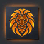 Majestic Lion 3D Multi-Layered Backlit Wooden Wall Art | Illuminated Wild Animal Relief Frame image 1