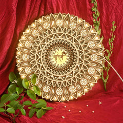 Ram Mantra Wooden Mandala with LED – Spiritual Home Decor