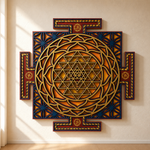 Shree Yantra LED Wall Decor Wooden Mandala Wall Art for Home & Office | Vastu Spiritual Wall Hanging with Lights image 4