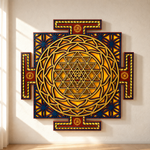 Shree Yantra LED Wall Decor Wooden Mandala Wall Art for Home & Office | Vastu Spiritual Wall Hanging with Lights image 5