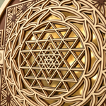 Shree Yantra Wooden Wall Art with Gold Mirror Finish image 3
