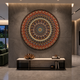 The Chakra Mandala – Multi-Layer Handcrafted Wooden Mandala Wall Art with Remote-Controlled LED Backlight