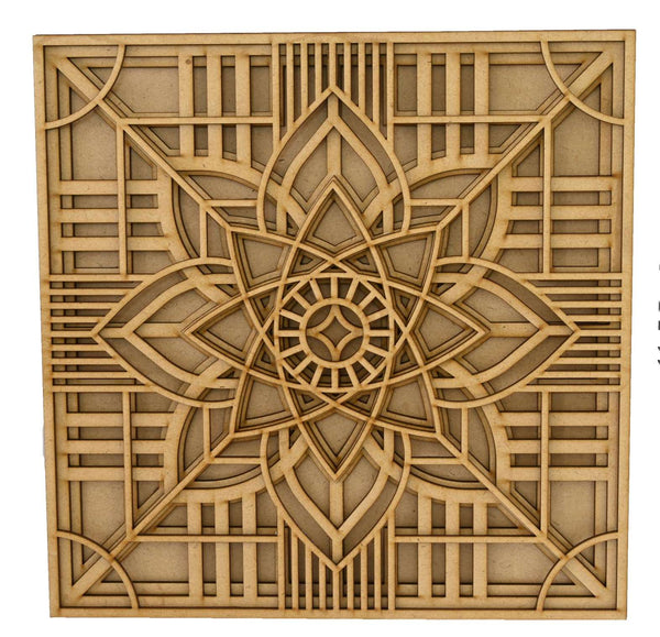 Wooden Mandala Multi Layred Design – 11.5″ x 11.5″ inches