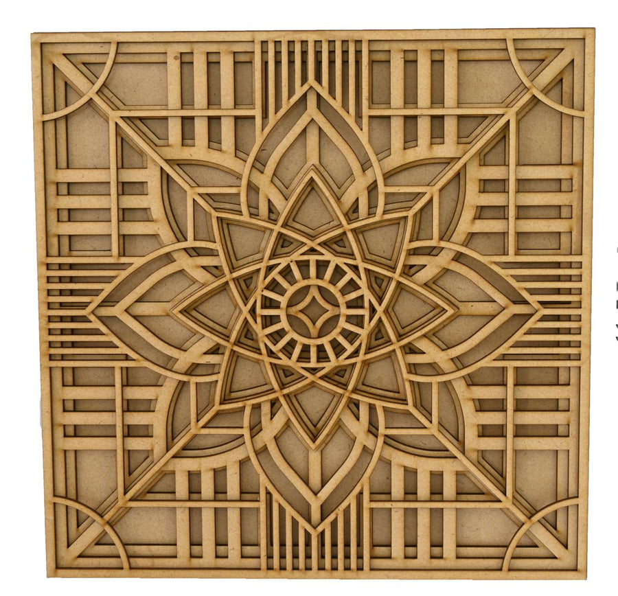 Wooden Mandala Multi Layred Design – 11.5″ x 11.5″ inches