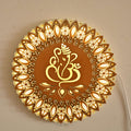 Multi-Layered Ganapati Wooden Mandala Frame with LED Lighting