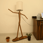 Wooden Floor Lamp with movable Arms & Legs with LED Bulb Included image 5