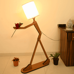 Wooden Floor Lamp with movable Arms & Legs with LED Bulb Included image 3