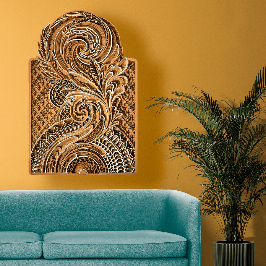 Captivating Nature Inspired Multi-Layered Wooden Mandala: A Mesmerizing Art Journey