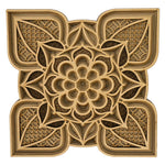 Wooden Mandala multi layred design – 11.5″ x 11.5″ inches image 1