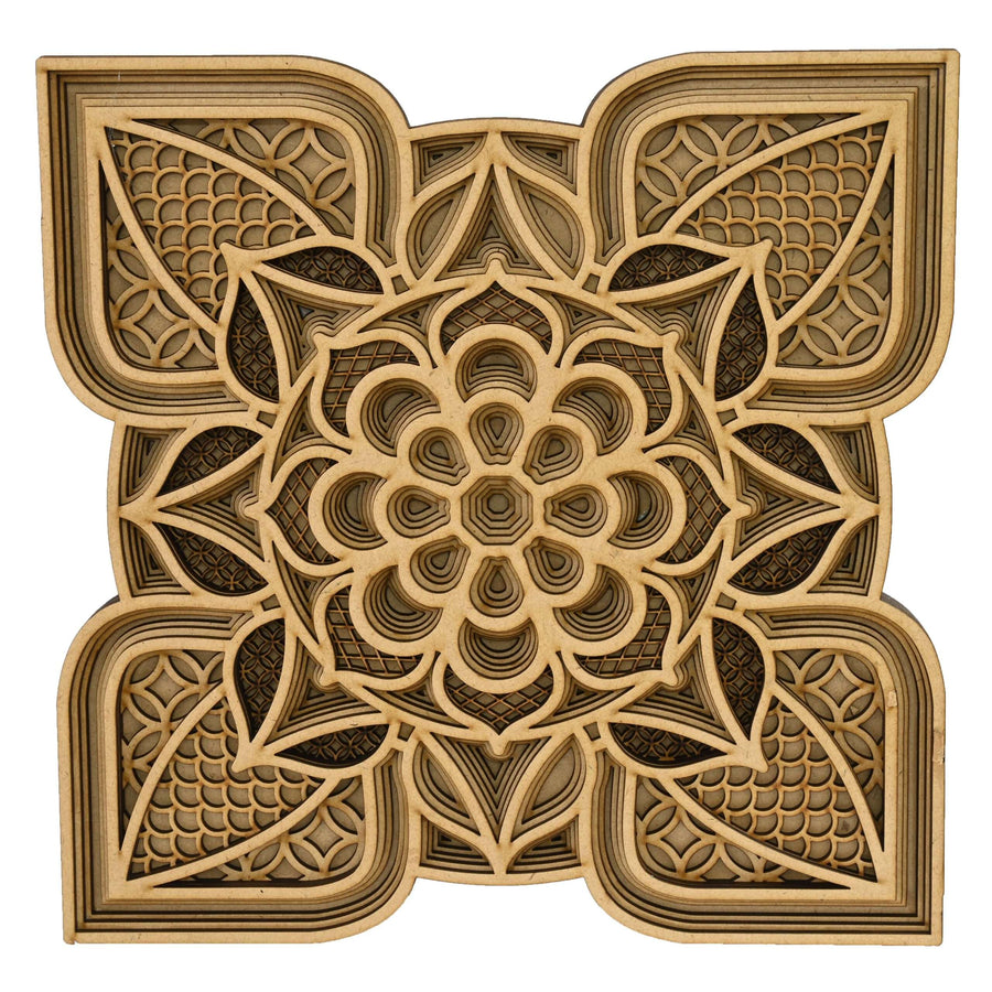 Wooden Mandala multi layred design – 11.5″ x 11.5″ inches